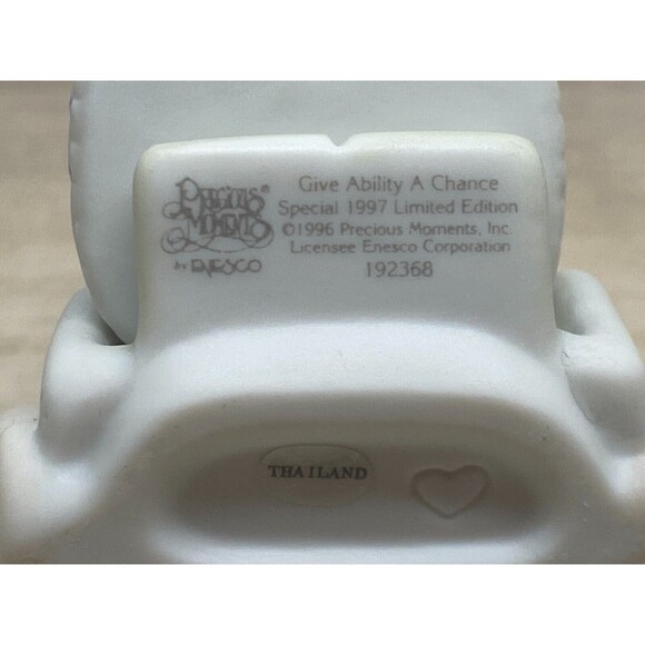 Vtg 1996 Enesco Precious Moments Give Ability A Chance Porcelain Figurine - Picture 5 of 12